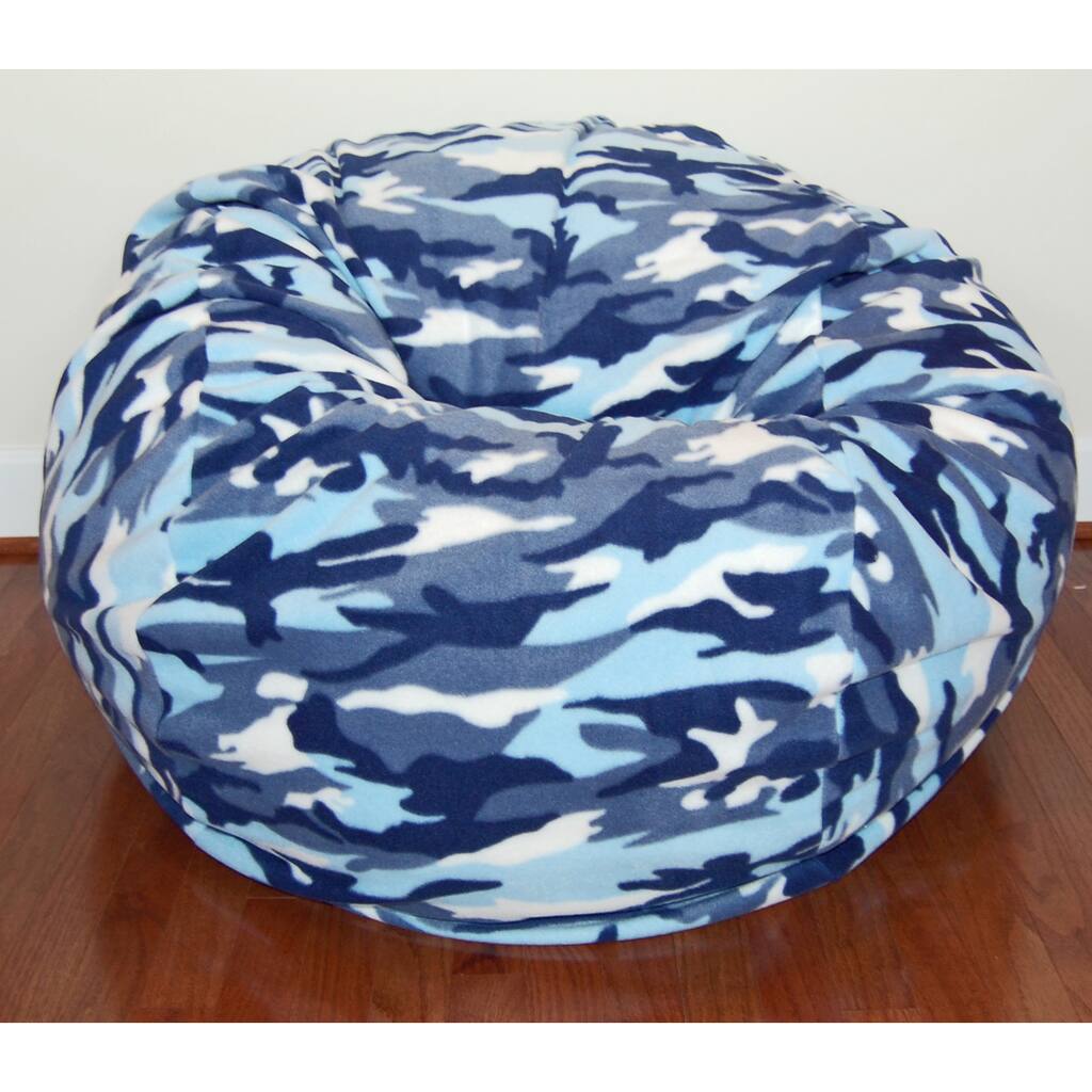 Washable Anti-pill Fleece Blue Camouflage 36-inch Bean Bag Chair