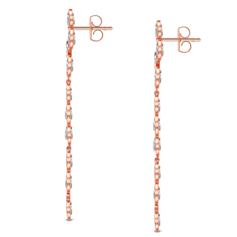Auriya Unique 1ctw Circle Diamond Dangle Earrings 14k Rose Gold (G-H, SI1-SI2)