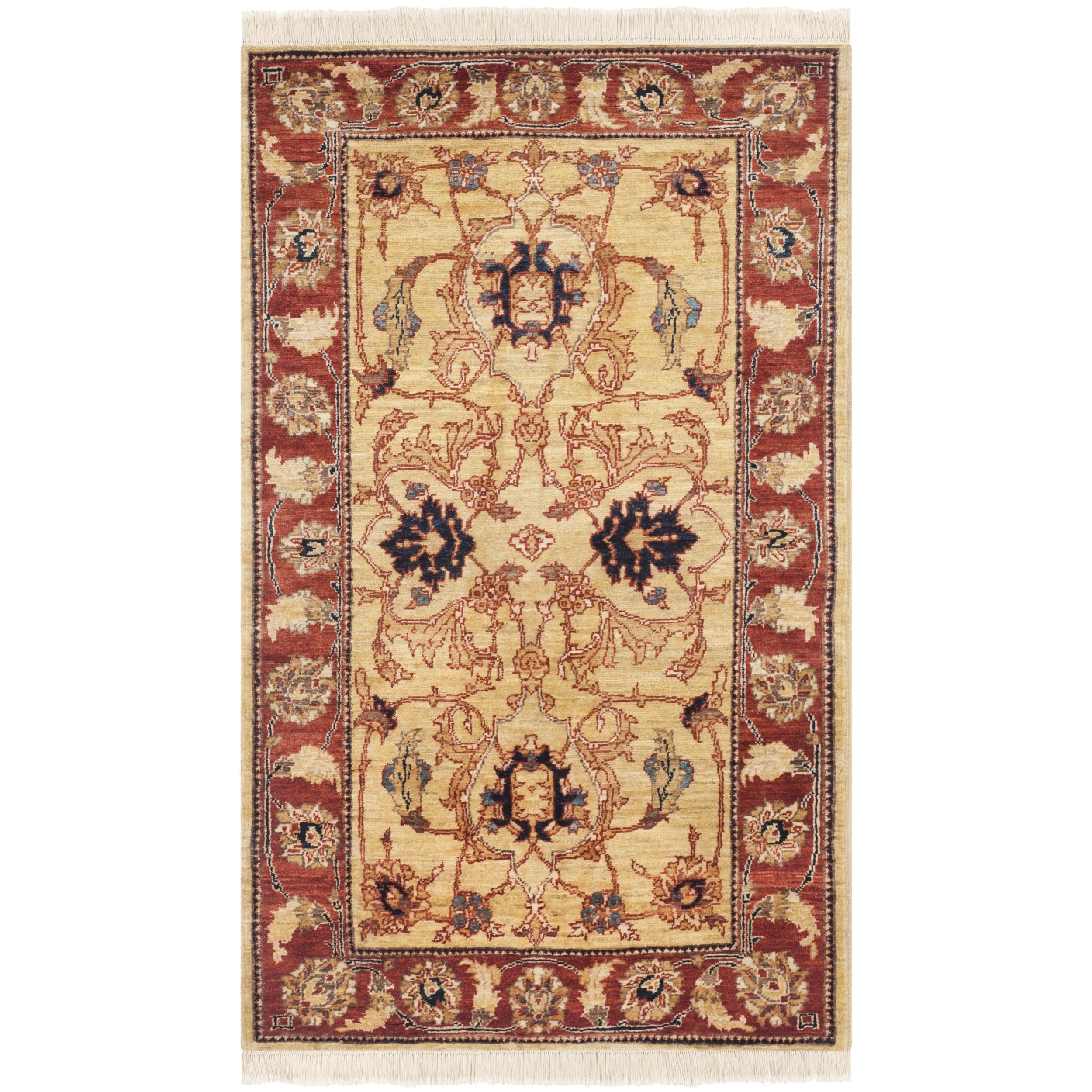 Safavieh Hand knotted Peshawar Vegetable Dye Light Gold/ Red Wool Rug (4 X 6)