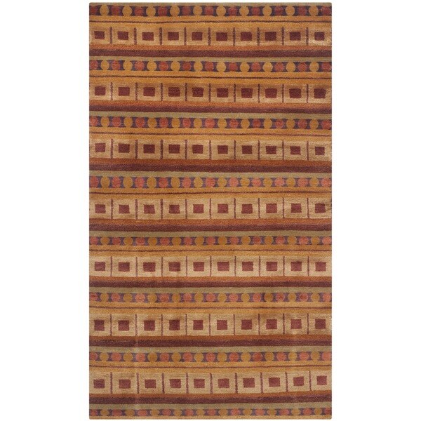 Shop Safavieh Handknotted Nepalese Rust/ Multi Wool/ Silk Rug 4' x 6