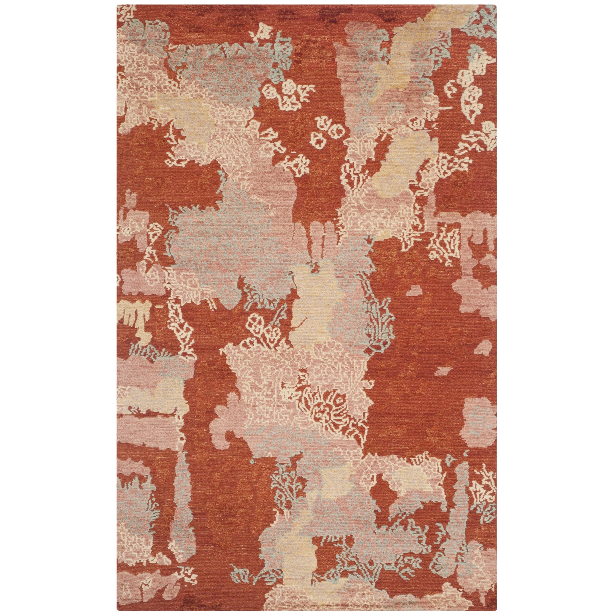 Safavieh Hand knotted Santa Fe Rust/ Multi Wool Rug (4 X 6)