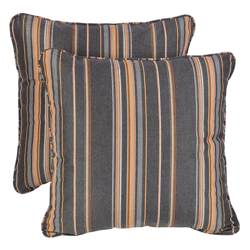 Sorra Home Sunbrella Stanton Greystone Corded Pillow Set (Set of 2) - 18 in x 18 in