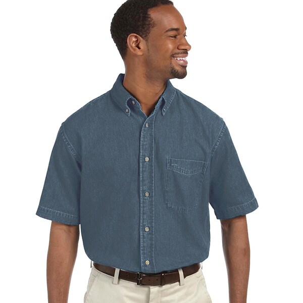mens denim short sleeve shirt