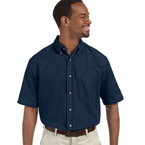 Shop Men's Short Sleeve Denim Shirt - On Sale - Free Shipping On Orders ...