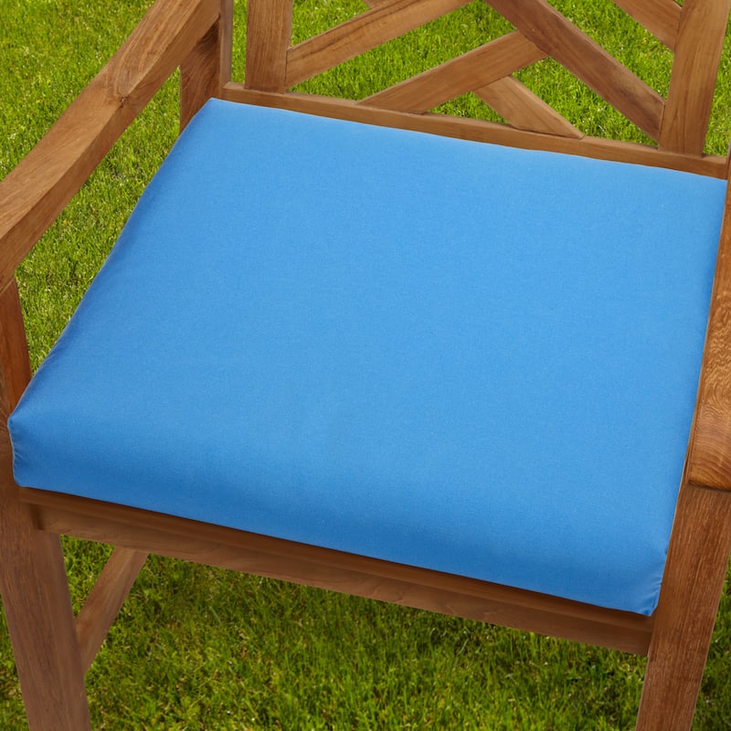 Sorra Home Bristol 20-inch Indoor/ Outdoor Capri Blue Chair Cushion with Sunbrella Fabric