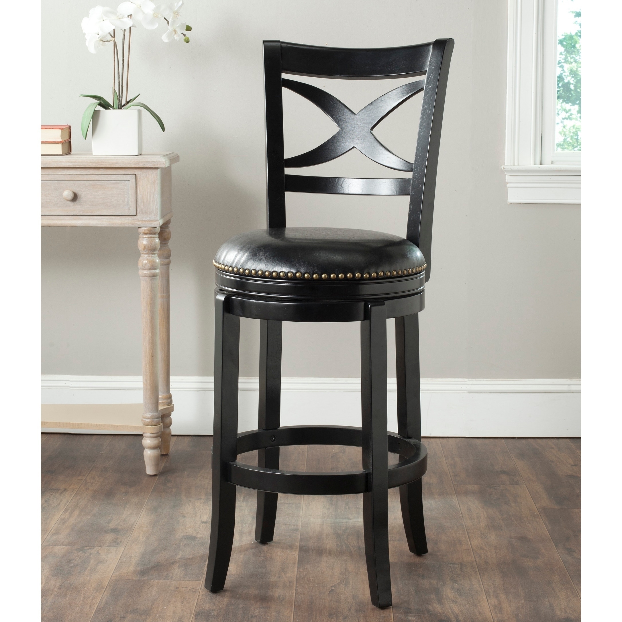 Safavieh Santino Black/ Black Seat Bar Stool