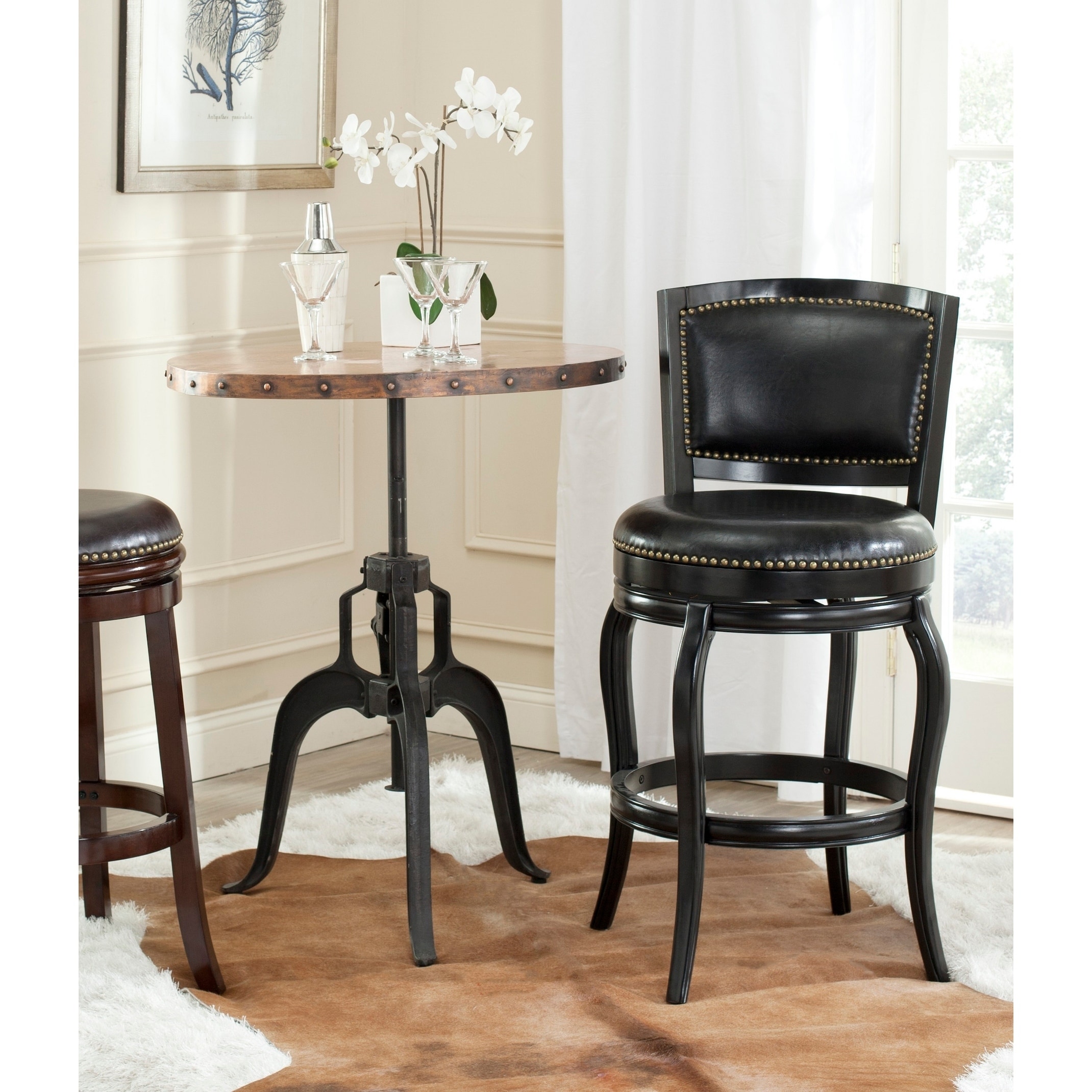 Safavieh Pasquale Black/ Black Seat Bar Stool