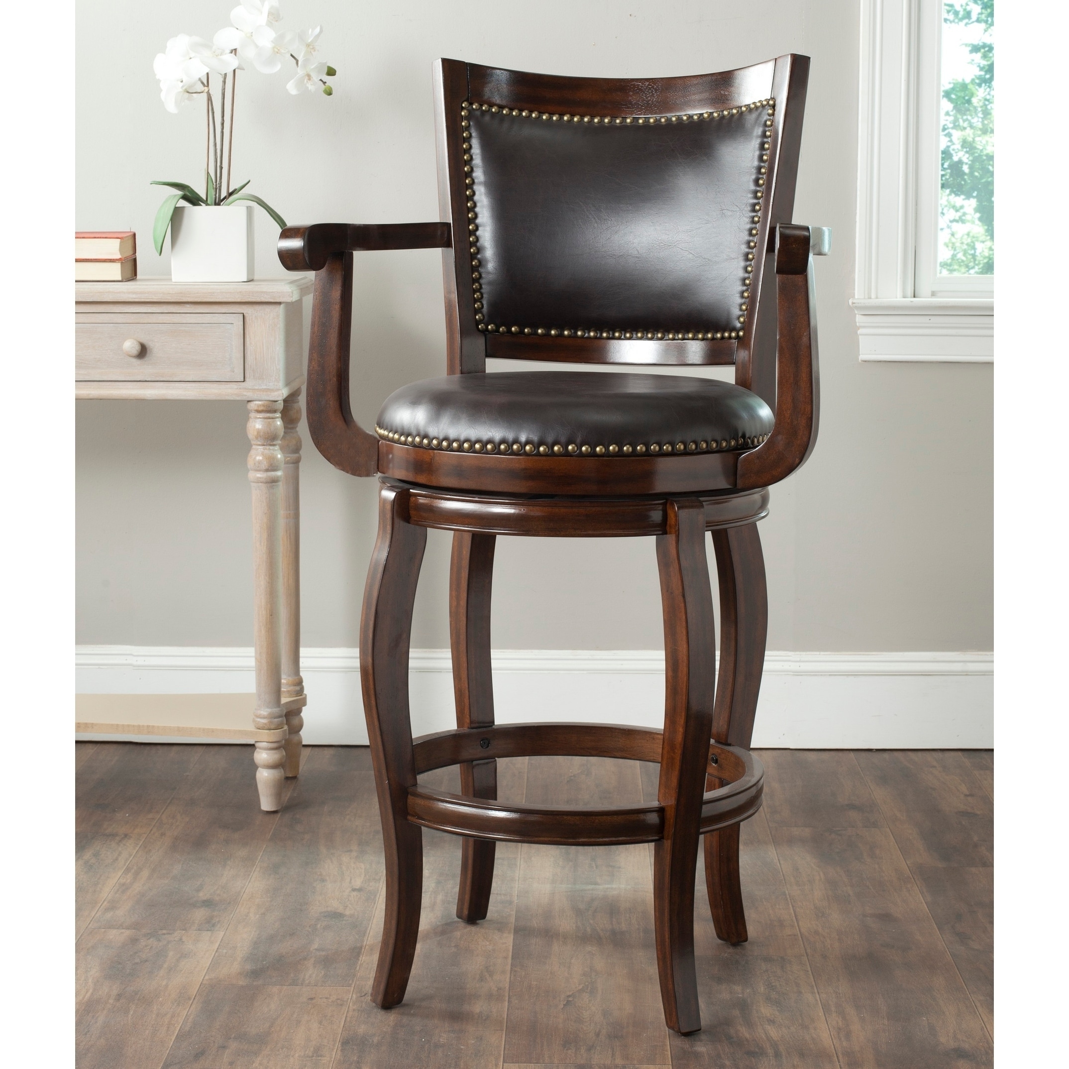 Safavieh Gitano Espresso/ Brown Seat Bar Stool