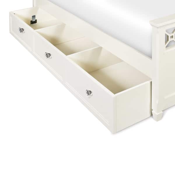 Cameron White Wood Trundle Bed Overstock 8962570