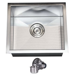 17 Inch Stainless Steel Single Bowl Zero Radius Undermount Bar 17 Inch Stainless Steel Single Bowl Zero Radius Undermount Bar Sink With Basket Strainer On Free Shipping Today 8962598