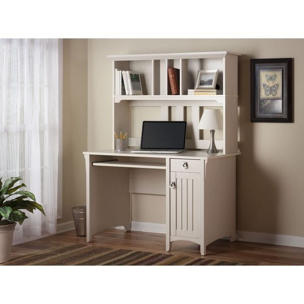 Salinas Mission Antique White Finish Hutch Desk