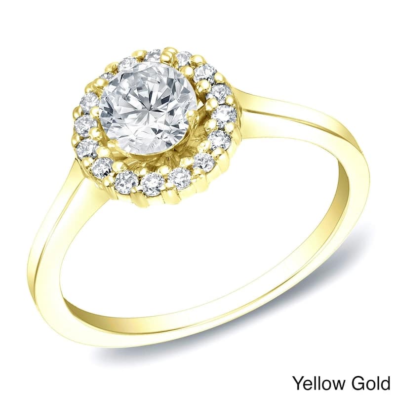 Auriya 3/4ctw Round Halo Diamond Engagement Ring 14k Gold