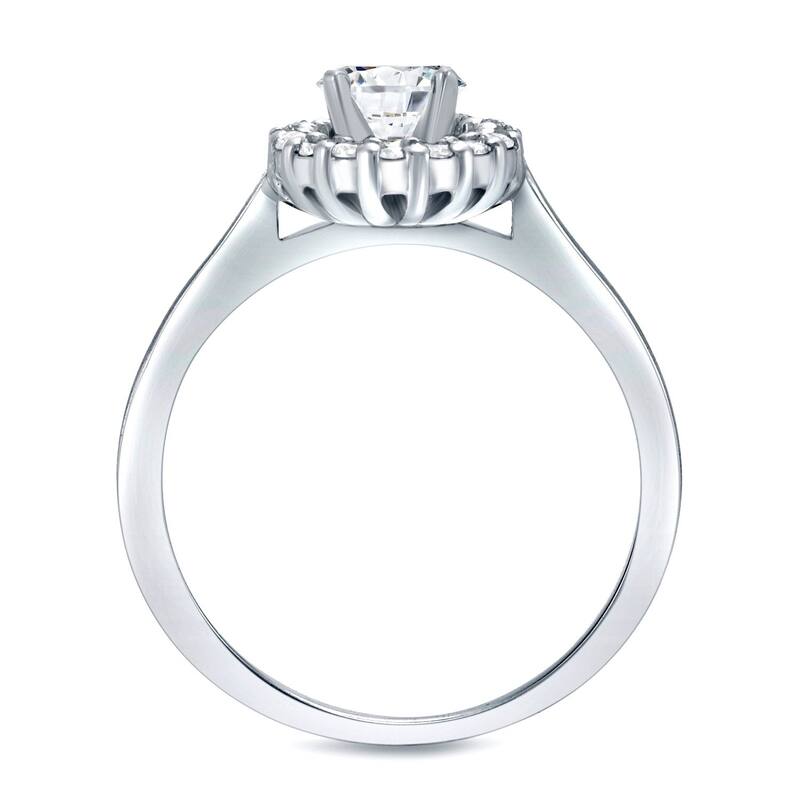 Auriya 3/4ctw Round Halo Diamond Engagement Ring 14k Gold