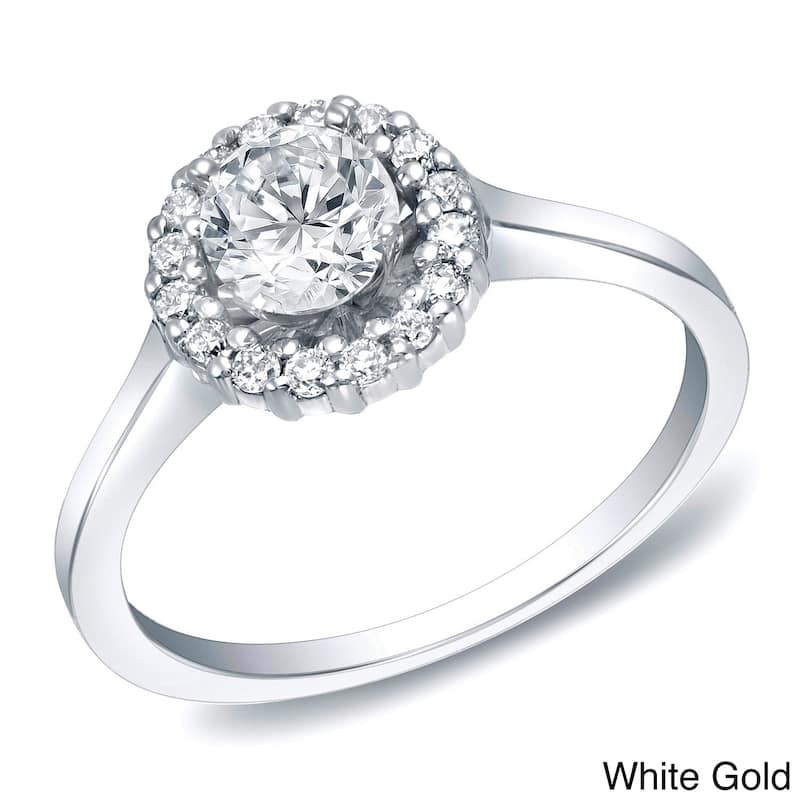 Auriya 3/4ctw Round Halo Diamond Engagement Ring 14k Gold