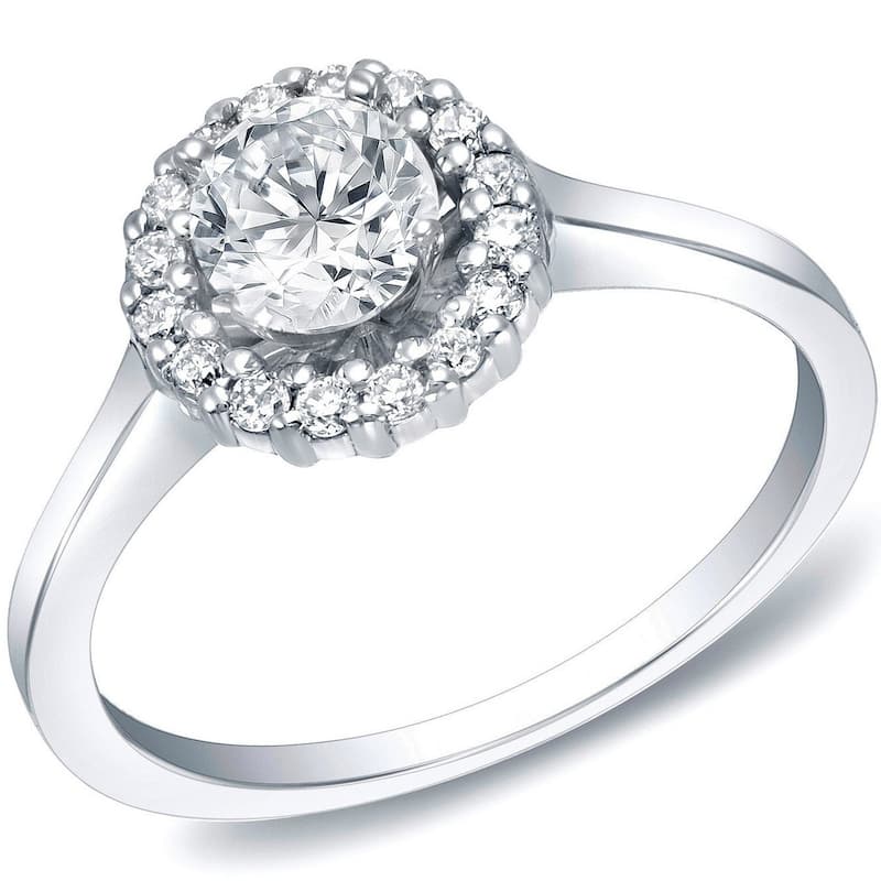 Auriya 3/4ctw Round Halo Diamond Engagement Ring 14k Gold