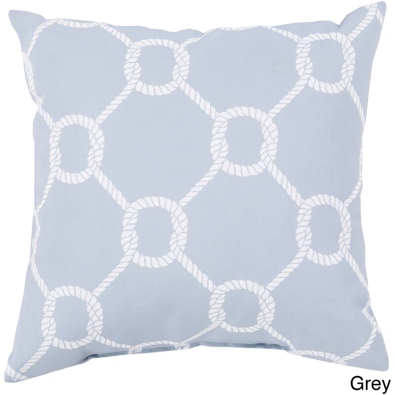 Sailors Circle Knot Indoor/Outdoor Decorative Throw Pillow - Grey - 18 x 18