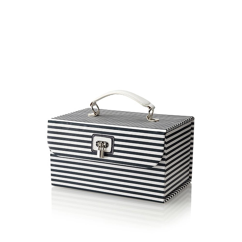 Morelle Navy Amanda Striped Cosmetic Jewelry Case