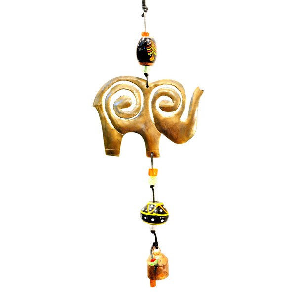 Handmade Protective Elephant Wind Chime Trunk Up India Free Handmade Protective Elephant Wind Chime Trunk Up India