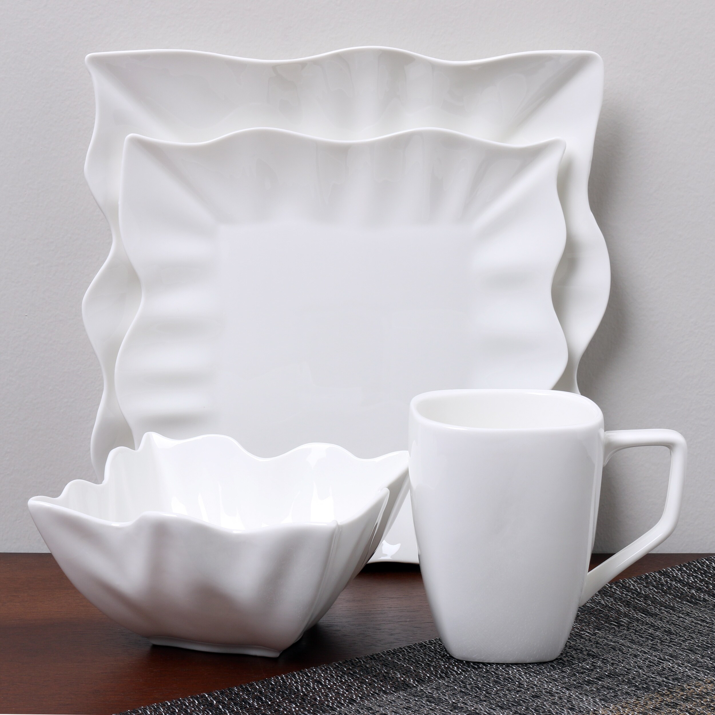 Shop Carmona French Lace 16piece Dinnerware Set Free Shipping Today