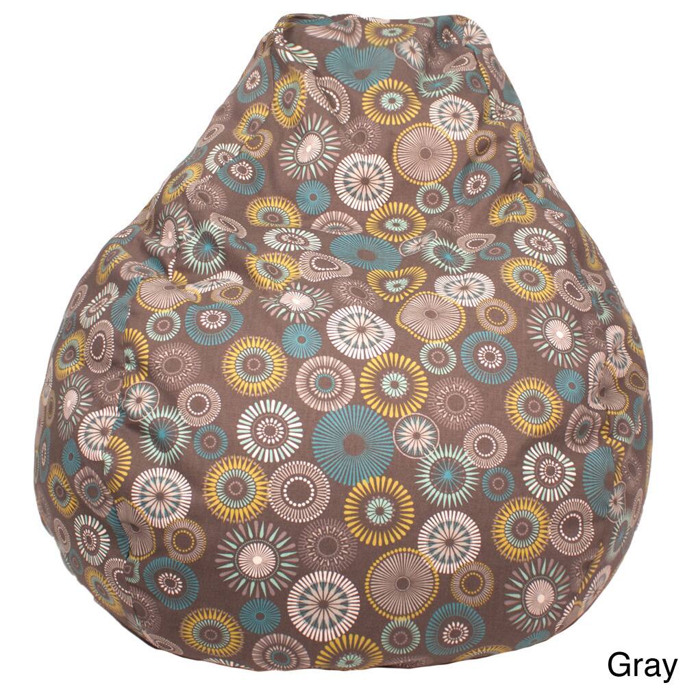 Starburst Pinwheel Pattern Large Teardrop Cotton Bean Bag Chair