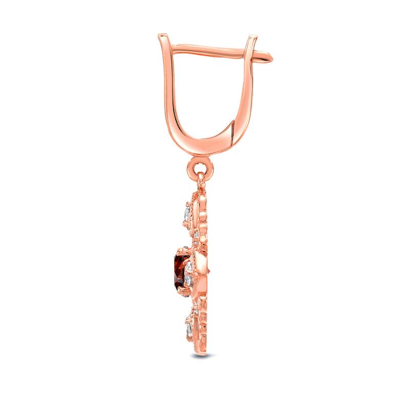 Auriya 14k Rose Gold 1 4/5ct TDW Vintage Inspired Brown and White Diamond Dangle Earrings