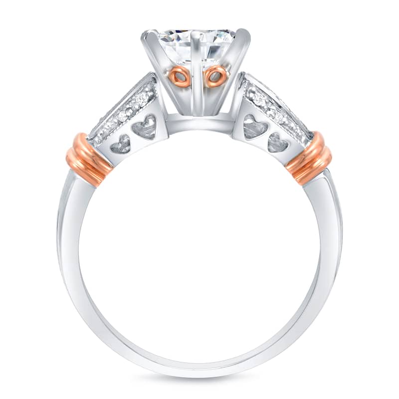 Auriya Unique 1 3/5ct TDW Certified Diamond Engagement Ring 14k Two-tone Rose Gold