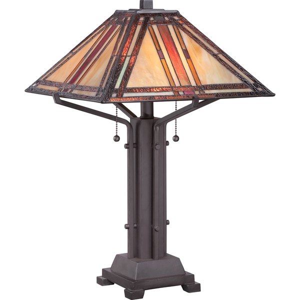 Tiffany-style Revere with Western Bronze Finish Table Lamp