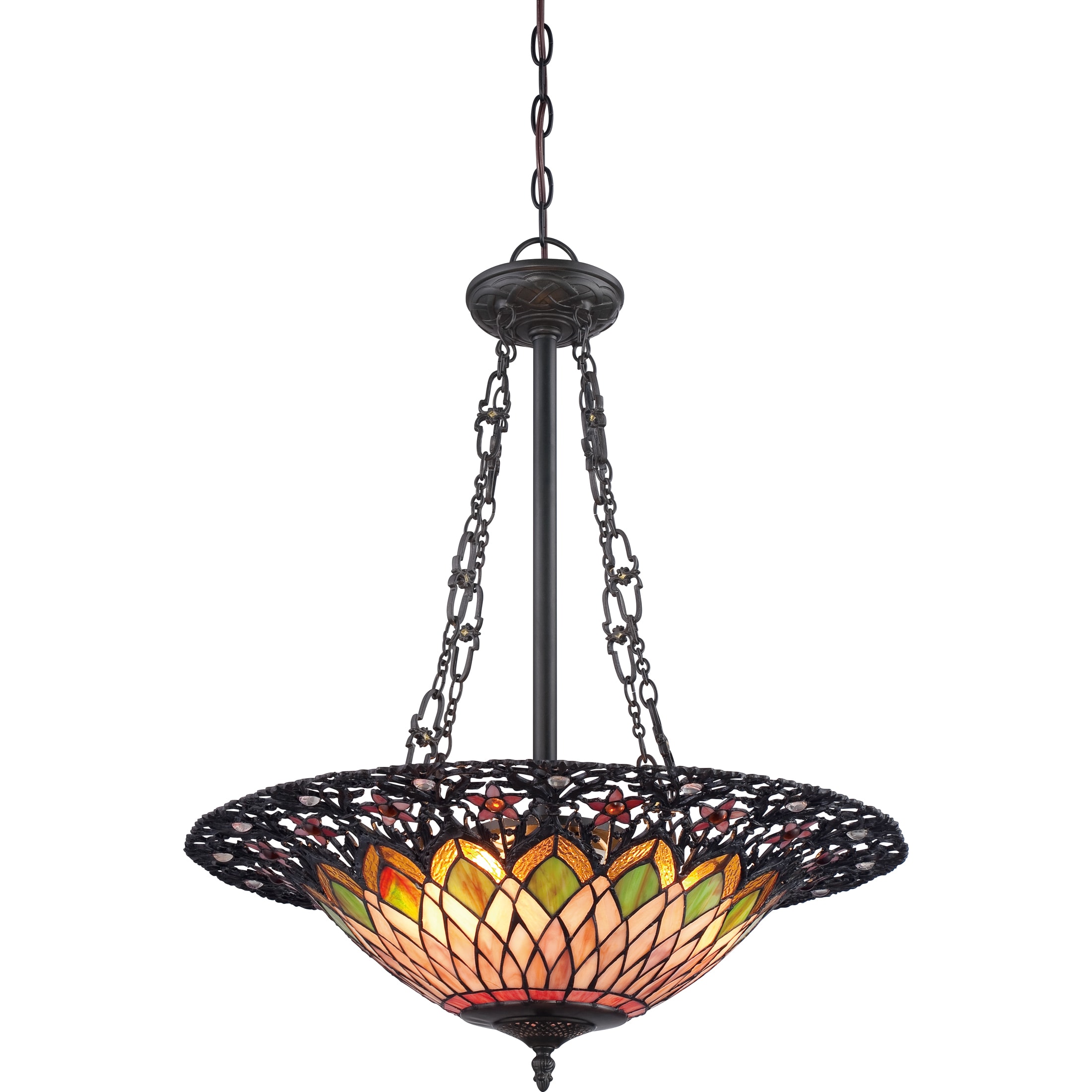 Tiffany Adriana With Vintage Bronze Finish 3 light Pendant