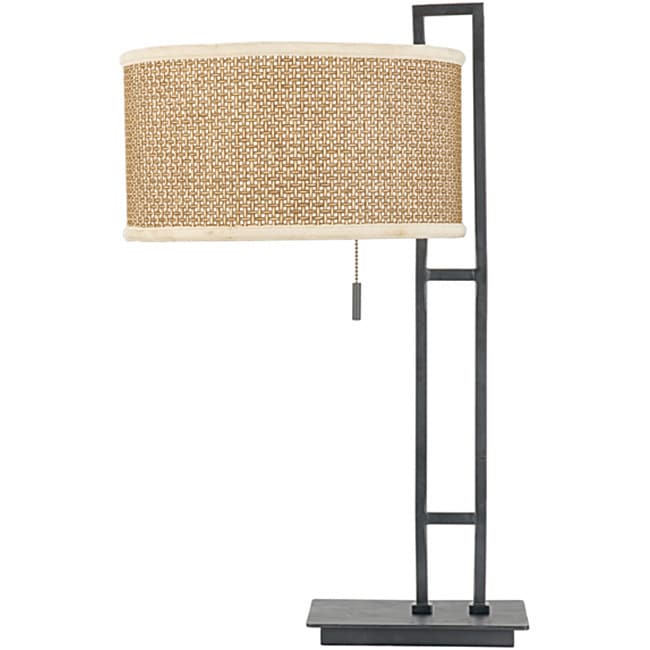 Zen Mystic Rattan And Black Finish Table Lamp