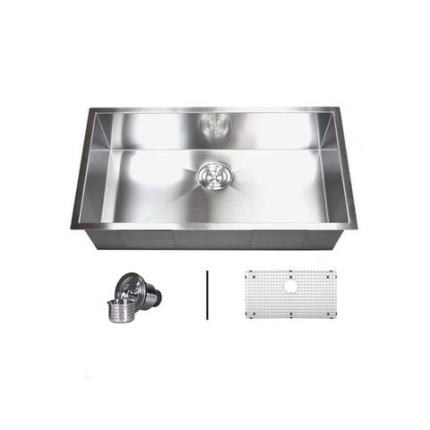 36' Single Bowl 16 Gauge Undermount Zero Radius Kitchen Sink Basket Strainer / Grid Accessories