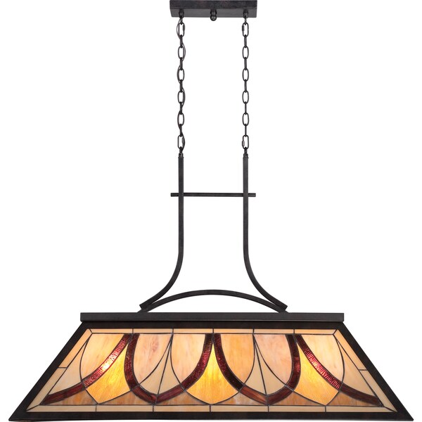 Shop Copper Grove Quentin Tiffany-style 3-light Bronze Island