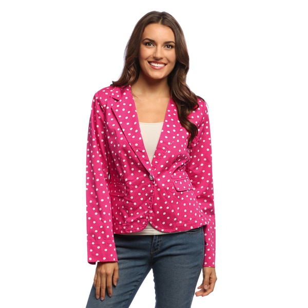 Shop Live A Little Womens Pink Polka Dotted One Button Blazer Free Shipping On Orders Over 9930