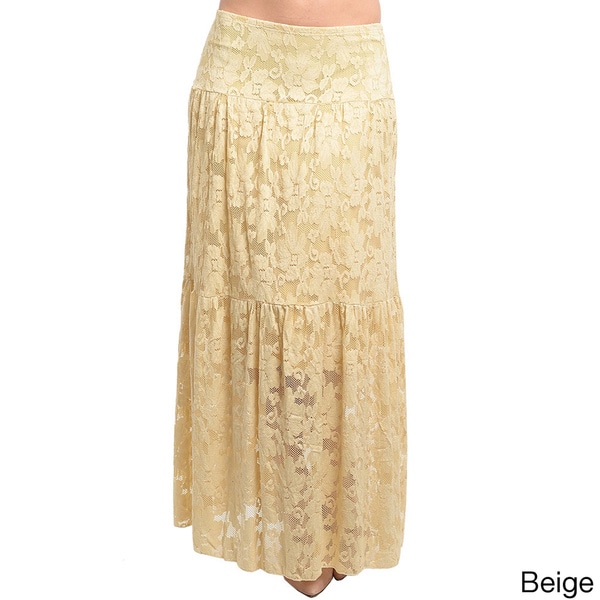 Feellib Women's Romantic Laced Long Skirt Long Skirts