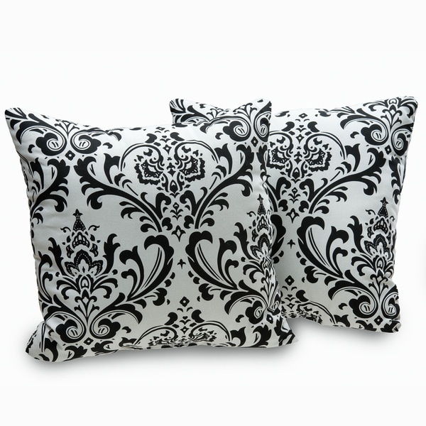 Arbor Black and White Damask Decorative Throw Pillows (Set ...