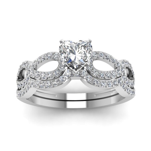 14k White Gold 4/5ct TDW Heart Shaped Diamond Engagement Ring (H-SI2