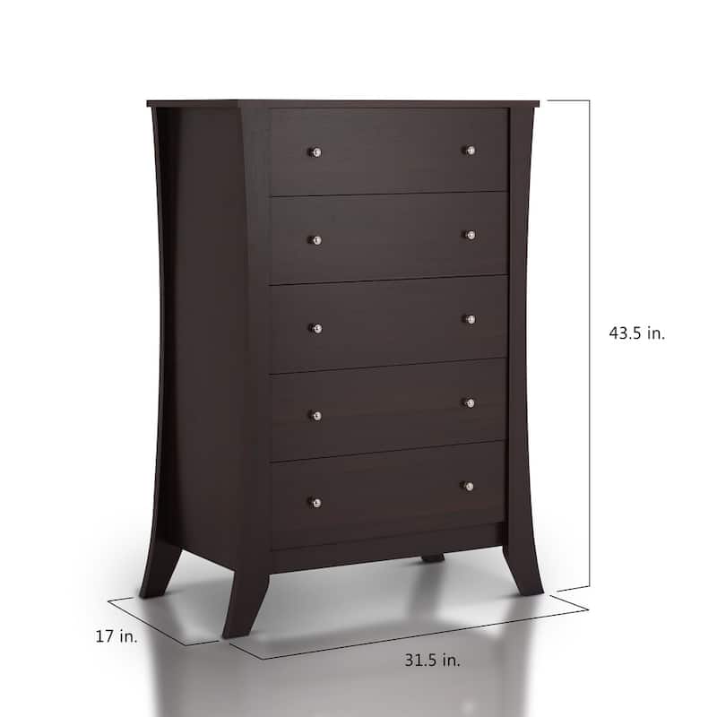 Vem Transitional Espresso 5-Drawer Vertical Chest by Furniture of America