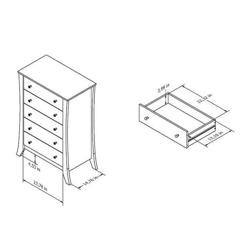 Vem Transitional Espresso 5-Drawer Vertical Chest by Furniture of America