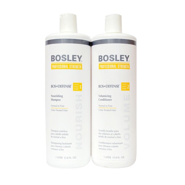 Bosley Defense Nourishing Shampoo and Volumizing Conditioner For Color Treated Hair Liter Duo. Opens flyout.