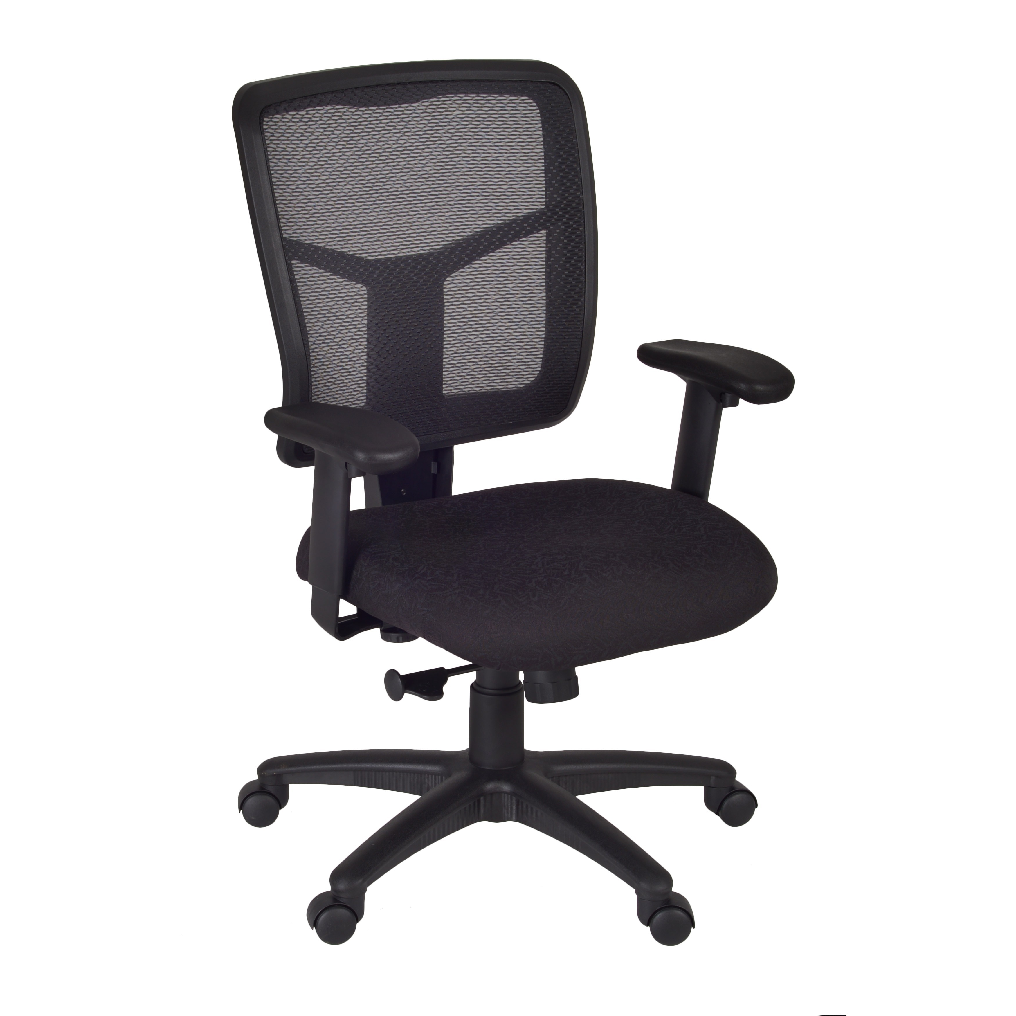 Kiera Black Mesh Back Swivel Chair (BlackDimensions 35 inches high x 25 inches wide x 22 inches deepSeat dimensions 20 inches wide x 19 inches deepAssembly required. )