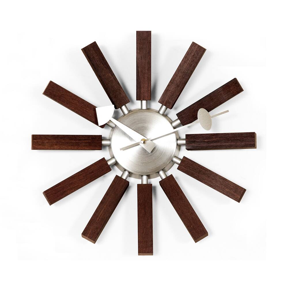 Hans Andersen Home Walnut Wooden Spokes Clock