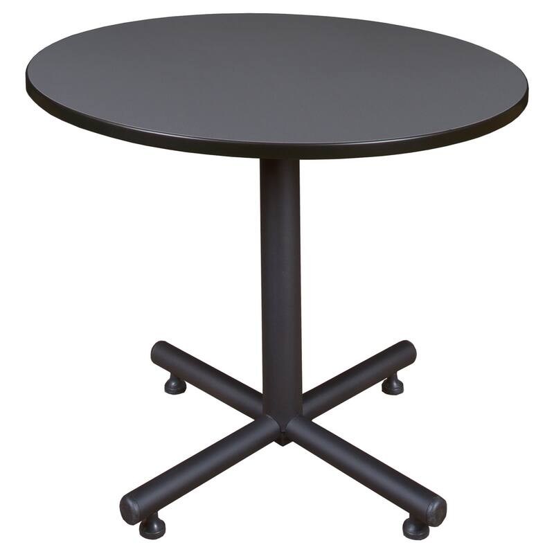 36-inch Kobe Round Breakroom Table - Grey Finish - Circle - Red
