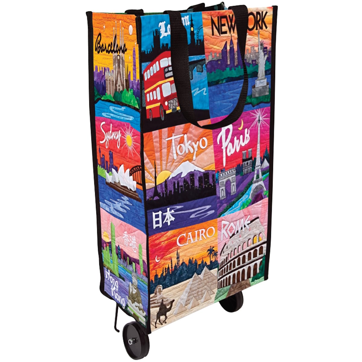 Quilt Blocks Around The World Eco Wheelie Tote