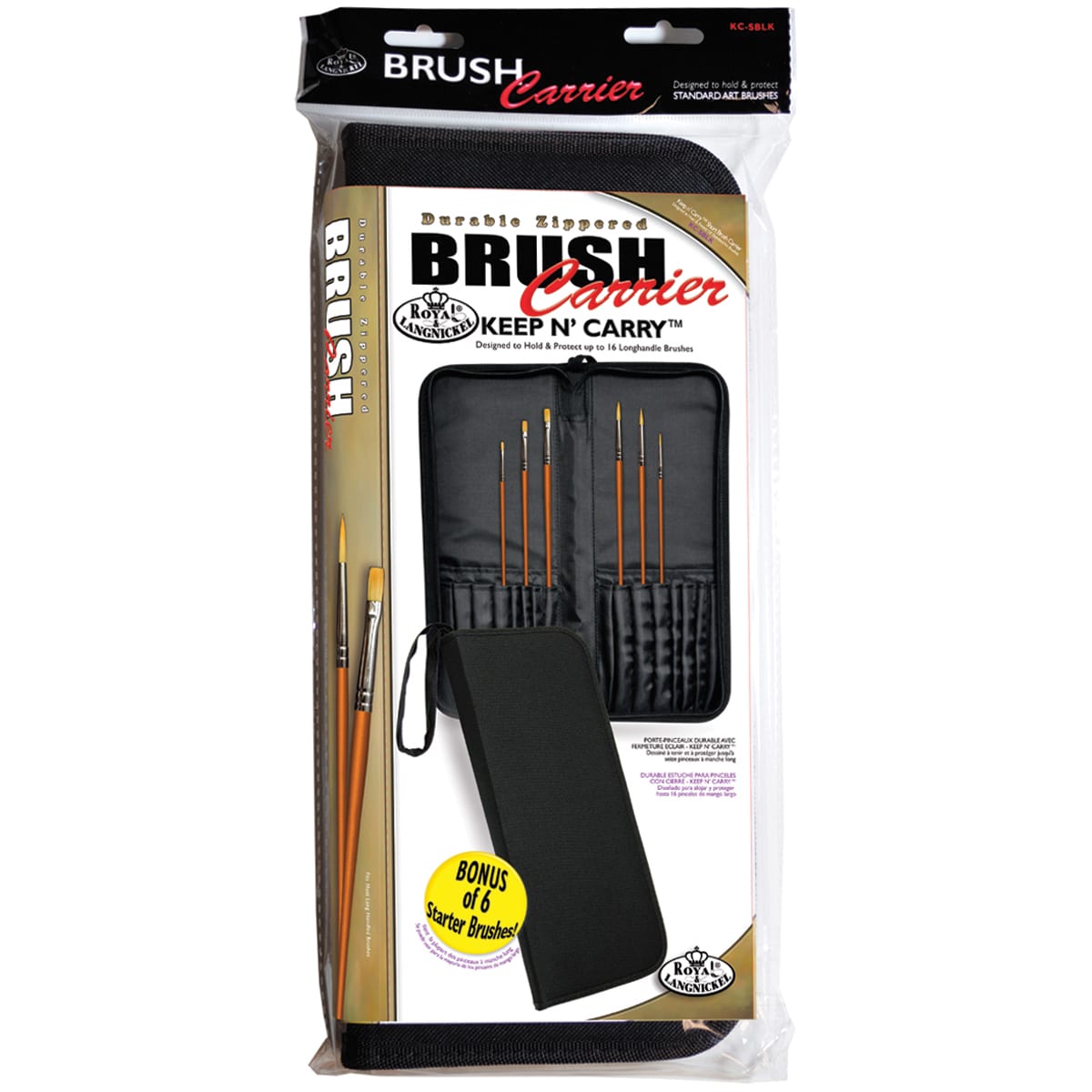 Keep N Carry Zippered Brush Carrier 12.5x14.5 long Handle black