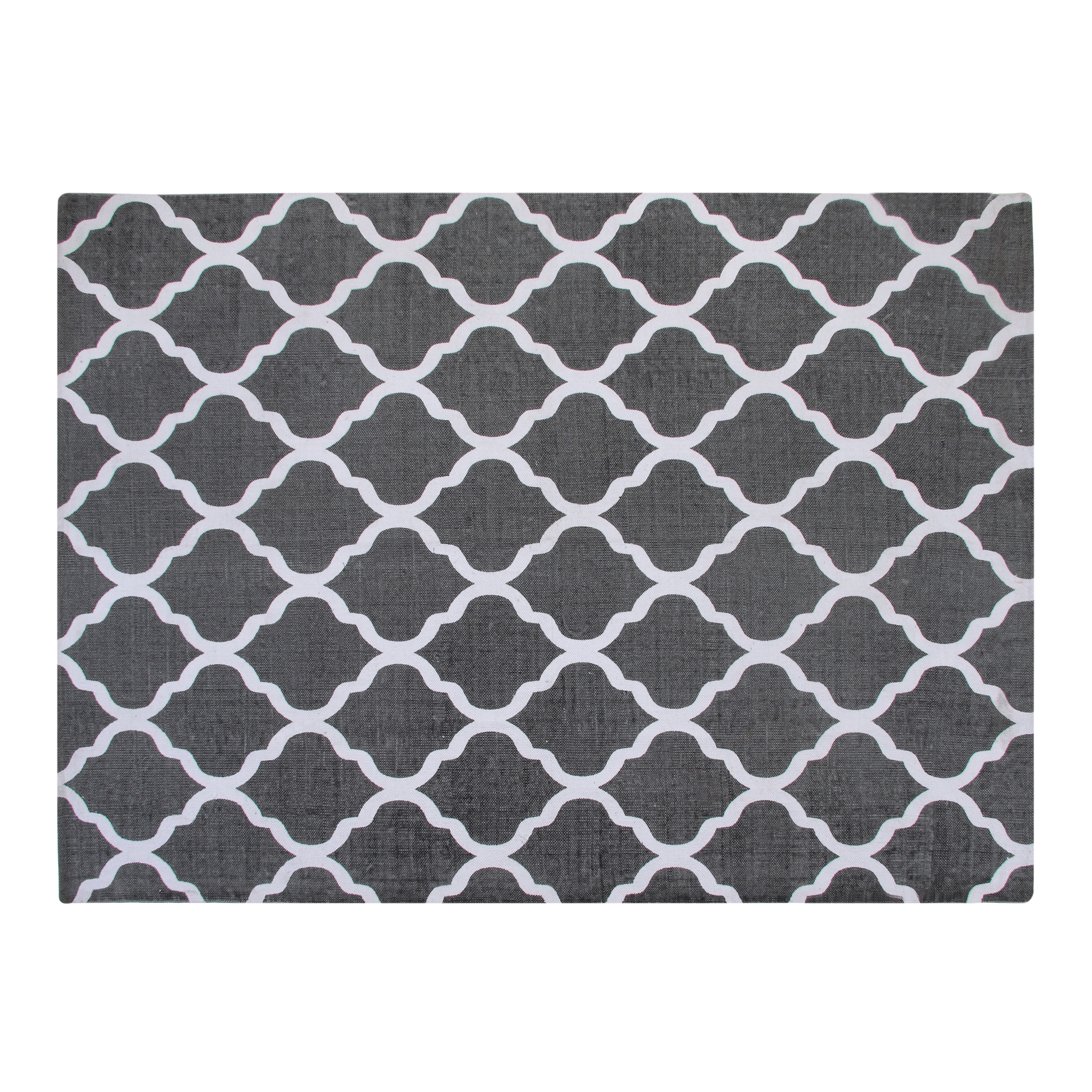 Cotton Grey/ White Area Rug (5x7)