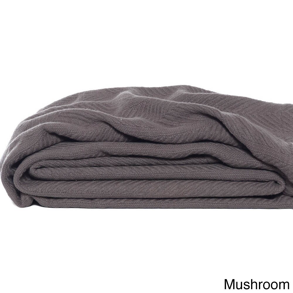 Machine Washable Eddie Bauer Home Cozy and Soft Throw White Queen Herringbone Collection 100/% Cotton Light-Weight and Breathable Blanket