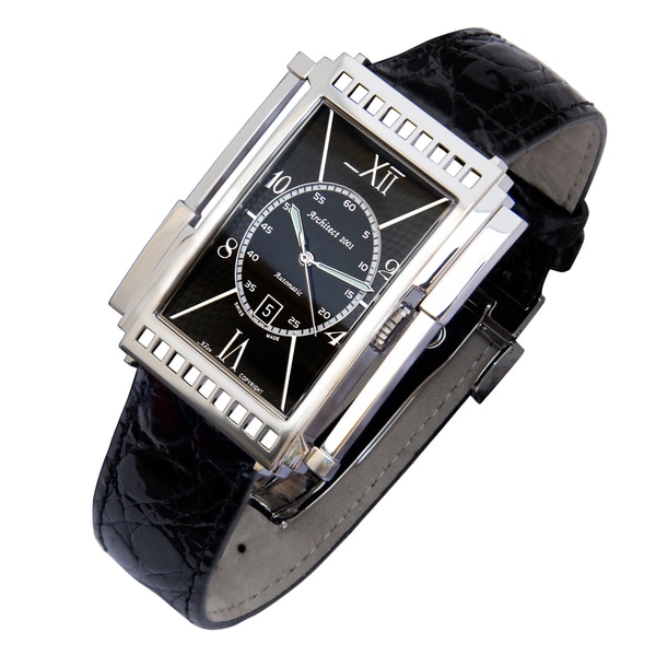 Shop Xezo Men's 'Architect' Art-deco Style Swiss Automatic ...