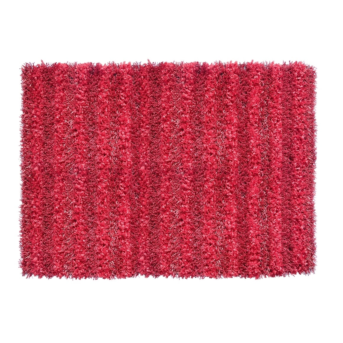 Sea Breeze Polyester Red Shaggy Rug (8 X 10)