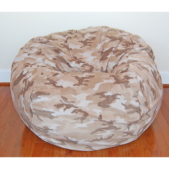 Tan Camouflage Washable Fleece 36 Inch Bean Bag Chair