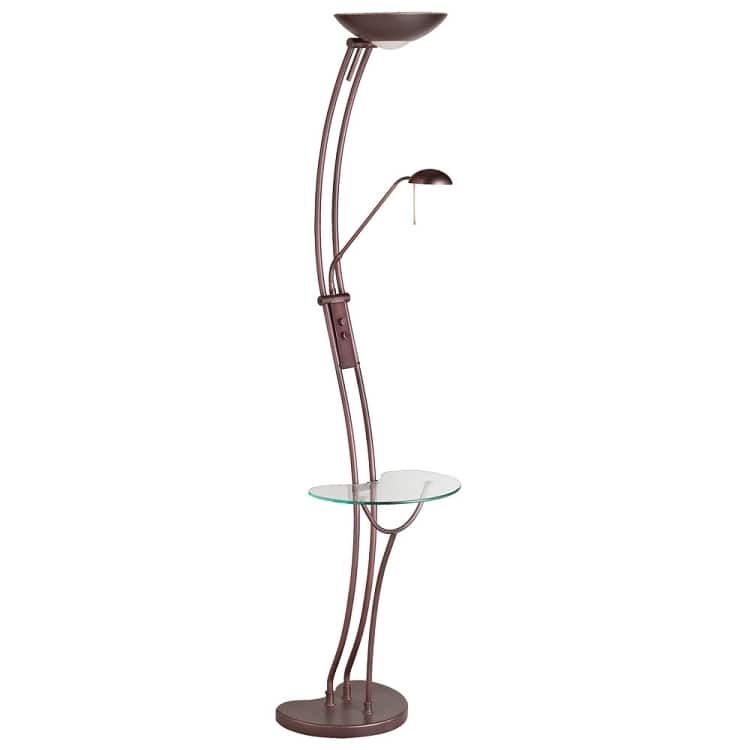 Curved Torchier 3-light Oil Brushed Bronze Floor Lamp with Reading ...