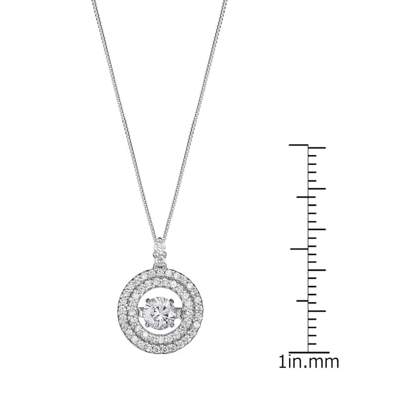 Auriya 14k Gold 1/2ct TDW 'Dancing Stone' Double Halo Diamond Circle Necklace